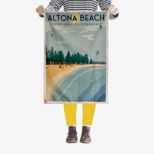 Altona Beach tea towel by Kerrie Gottliebsen