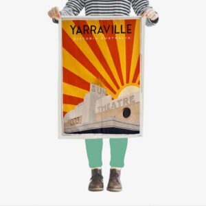 Yarraville Sun tea towel by Kerrie Gottliebsen