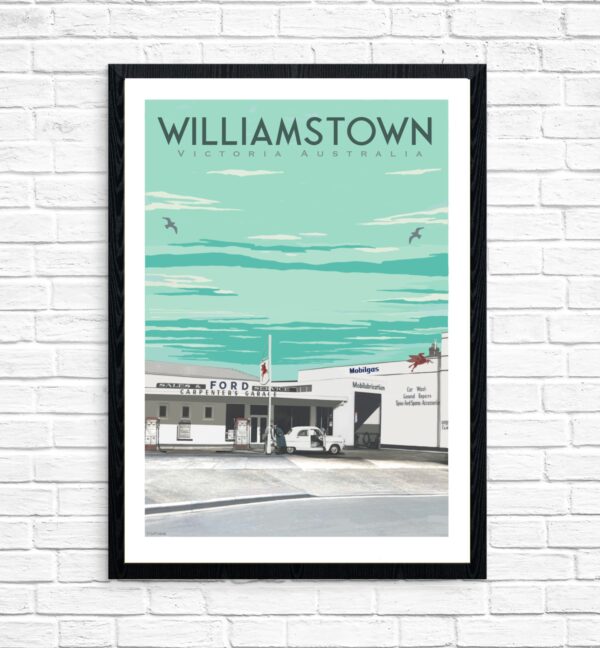 Williamstown Carpenter's Garage artwork by Kerrie Gottliebsen