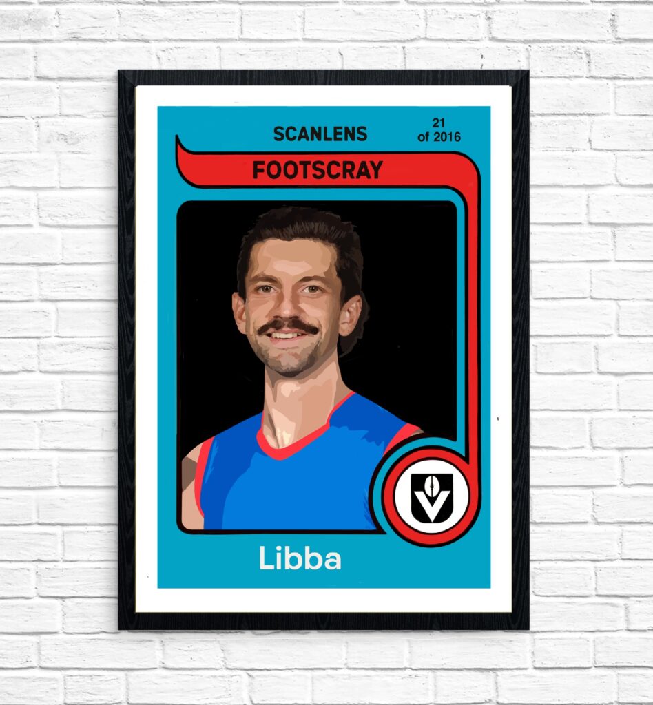 Giant Footy Card retro poster by Kerrie Gottliebsen featuring Libba