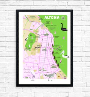 Altona Map Pink and Green by Kerrie Gottliebsen