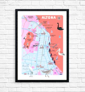 Altona Map Pink and Orange by Kerrie Gottliebsen