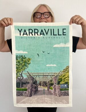 Yarraville Gardens tea towel by Kerrie Gottliebsen