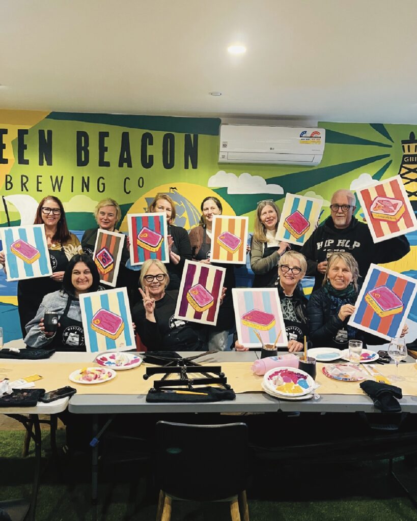 Kerrie Gottliebsen from Westside Canvas and Wine and a class in Altona