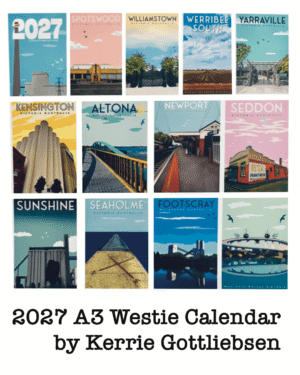2027 A3 Westie Calendar by Kerrie Gottliebsen